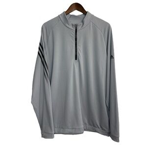 NWT Adidas shirt men's XL gray pullover long sleeve quarter zip performance golf